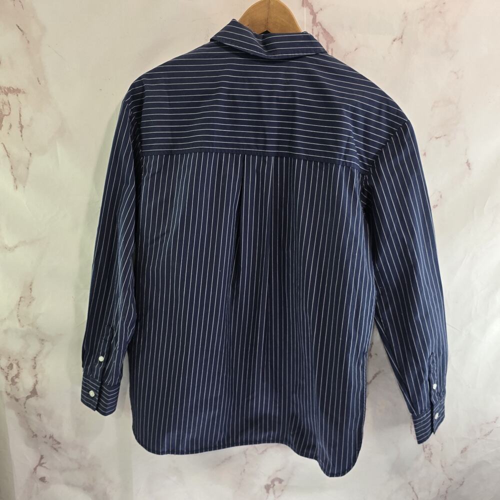 Everlane Shirt Womens Blue Striped Button Oversized Poplin Boyfriend Supima - Picture 6 of 16